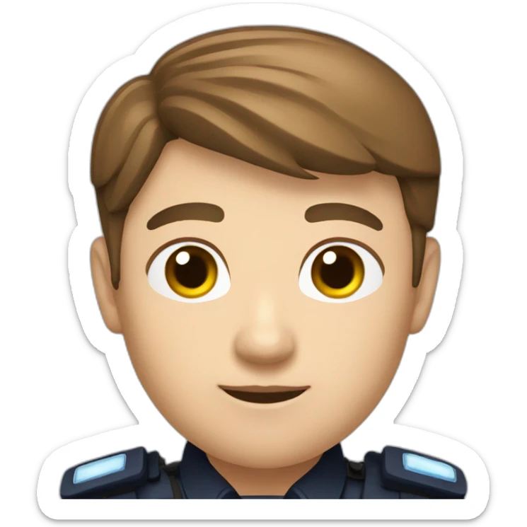 met police officer with brown hair and light brown eyes sticker