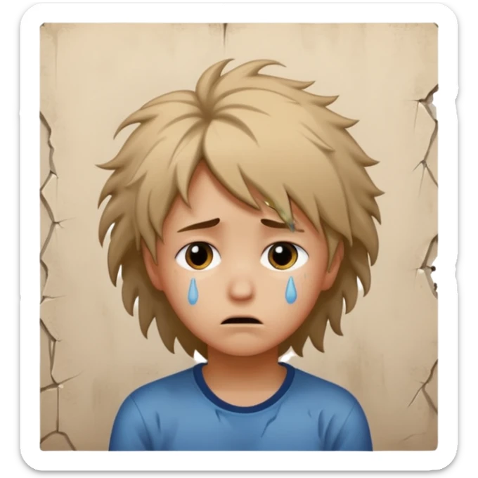 người ngồi buồn quay mặt vào góc tường sticker