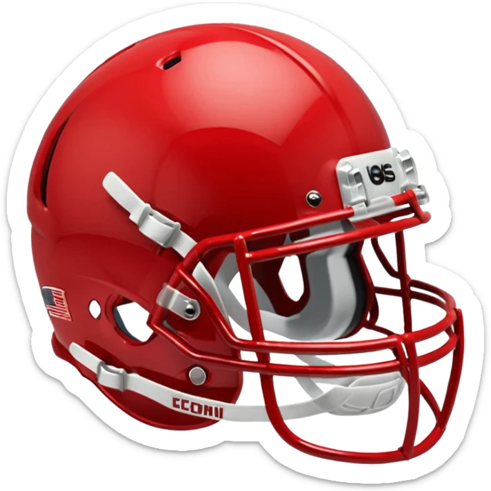in a shade of red college football helmets sticker