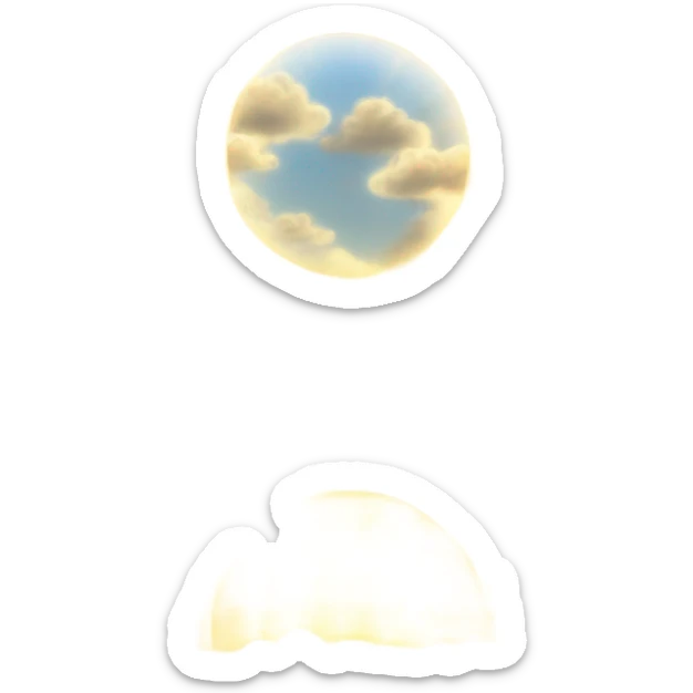 Un rayo de luz del sol entre las nubes en el cielo sticker