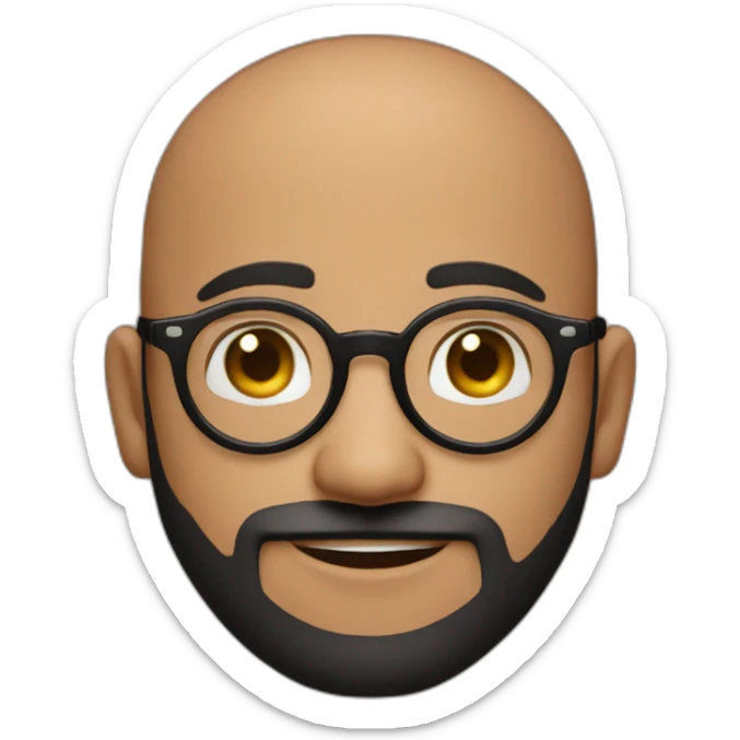 indian guy with round glasses with fair skin with straight hair with round fully circular glasses black eyes black hair with very short beard sticker