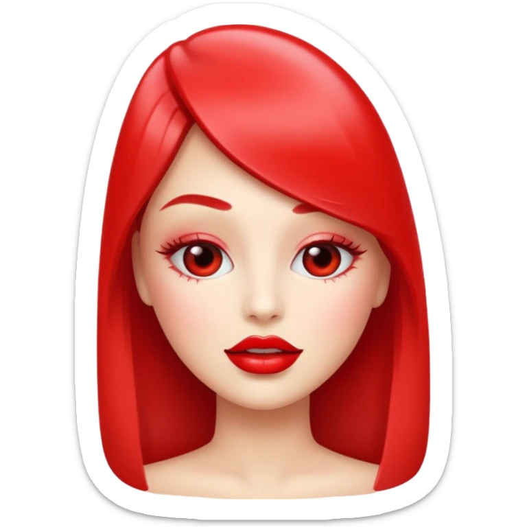 Generate a high-quality emoji of a red lipstick, realistic shape and color, smooth gradient colors, no facial features, simple white background, high-resolution.
 sticker