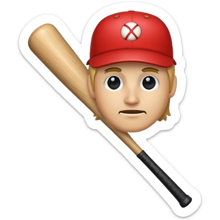 Un palo con cara y un bate sticker