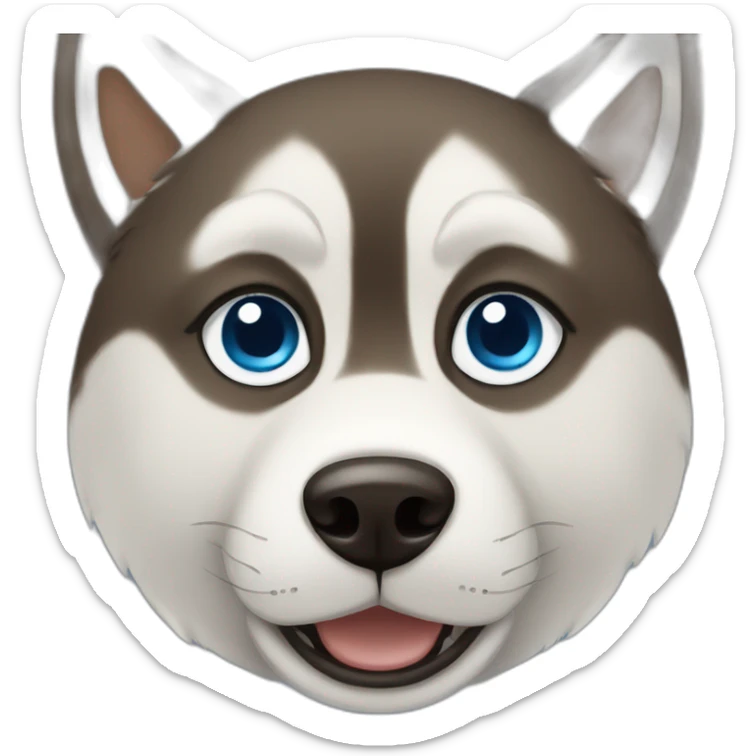 Husky with one eye color blue and the other eye color brown sticker