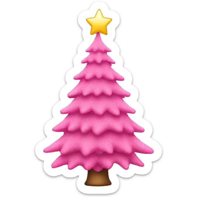 Pink Christmas tree sticker
