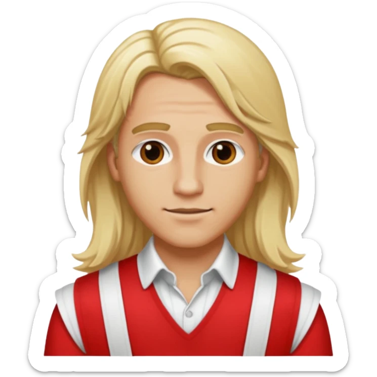 Adonis, Beauty God from Rome Mythology with long blonde hair, red and white outfit, sticker