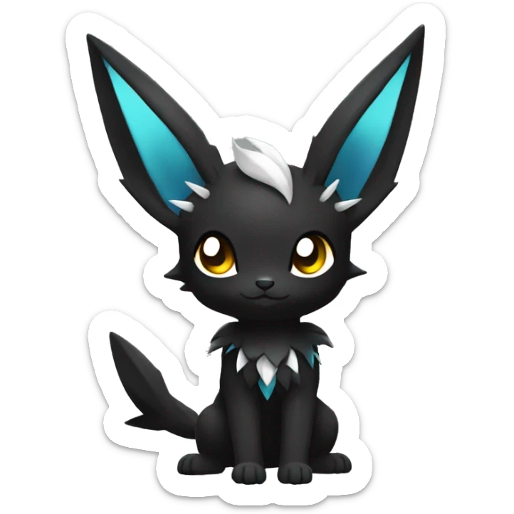 Dark Black Cute Punk Kawaii Eeveelution-Cute-Pokémon-fusion full body sticker