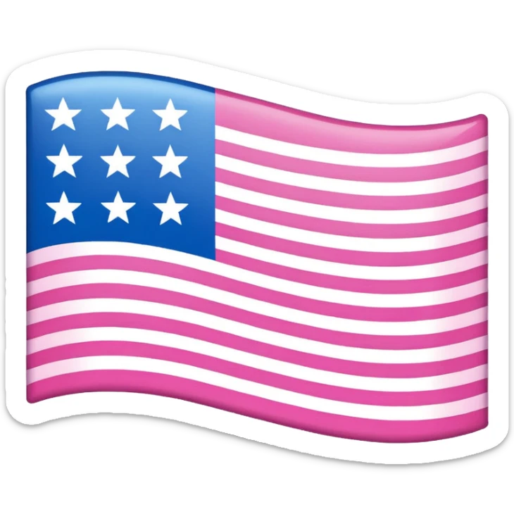 Drapeau Americain rose 100% sauf les etoile et les Bandes le bleu remplacer par du rose sticker