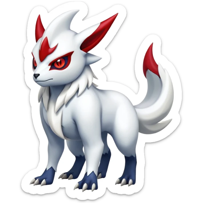 Shiny Badass Cool Absol-Zangoose-Pokémon-Fakémon-hybrid-creature (full body) sticker