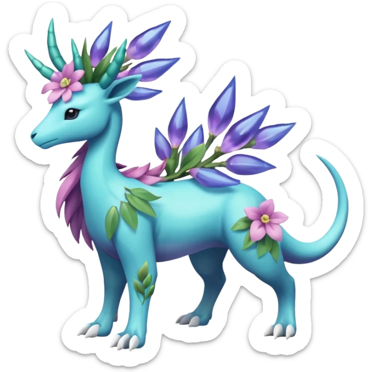 Meganium-Amaura-Suicune-fakemon (full body) sticker