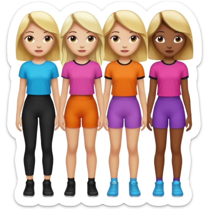 BLACKPINK 4 girls, hair colors: 1 blonde, 2 black, 1 brown sticker