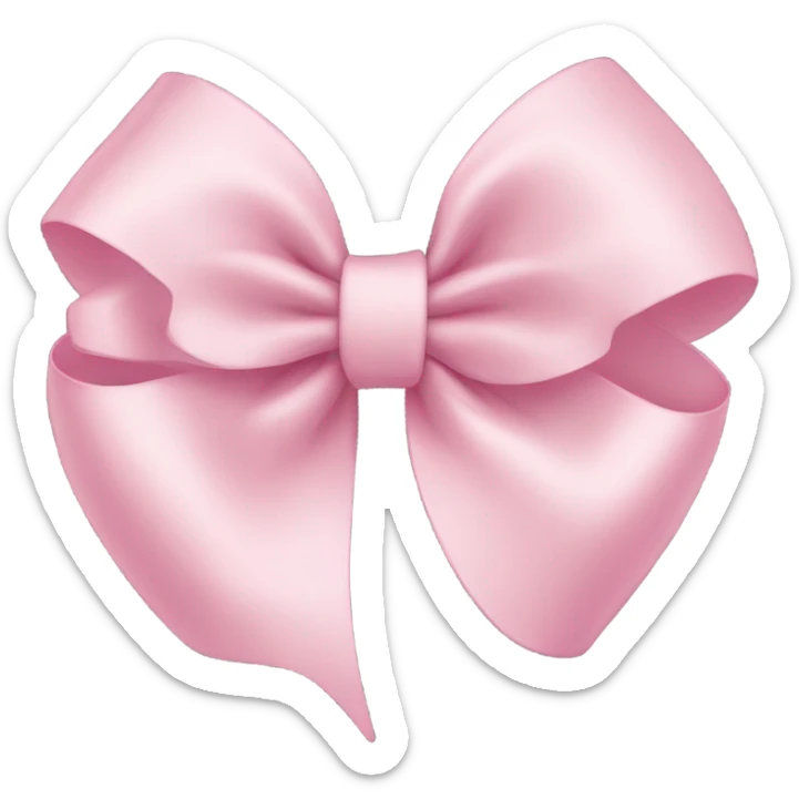 light pink ribbon bow sticker