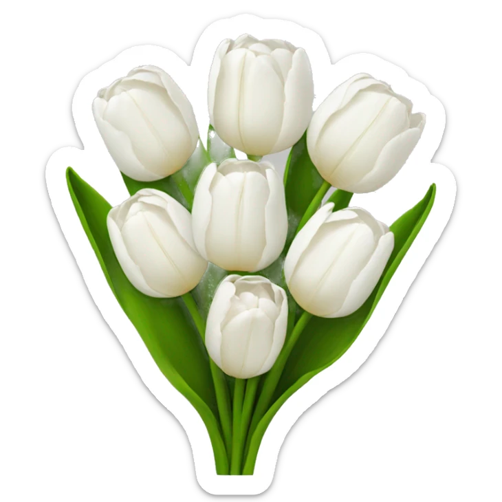 white tulip bouquet  sticker