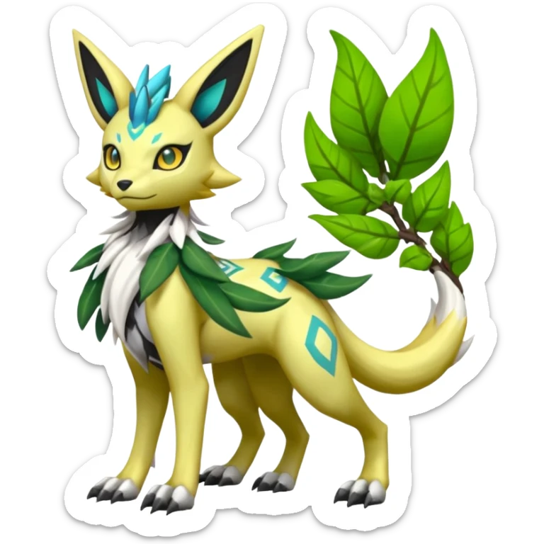  Exotic Ivy Meloetta-Zygarde-Zeraora-Renamon-Protogen-Palkia-hybrid-fusion-Fakémon-creature, full body sticker