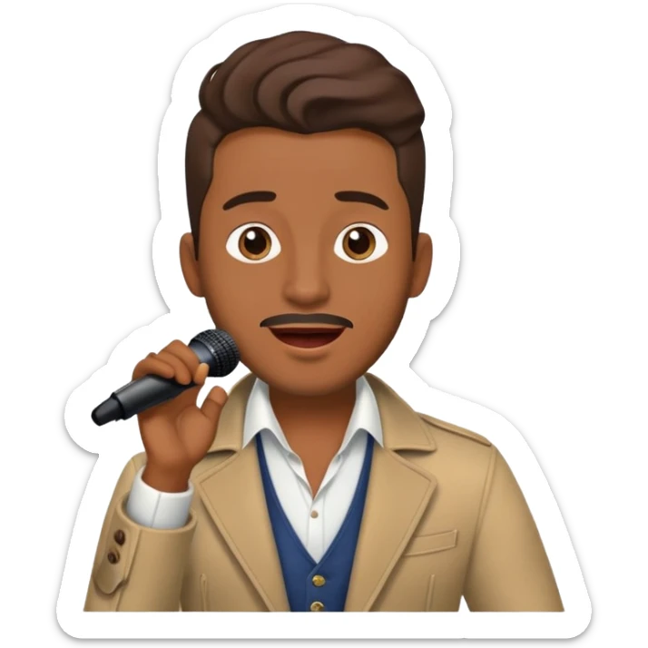 Happy Rock Pop Music Male singer in his 30s dressed with trendy style sticker