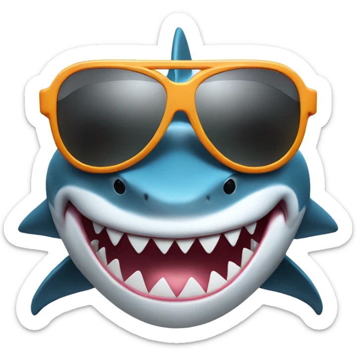 Shark wearing Cartiers sun glasses sticker