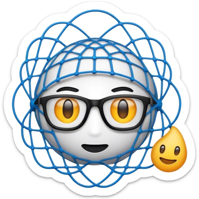 logo para una aplicación que se llama "Net Genius" usa el nombre de la aplicación para crear el logo sticker