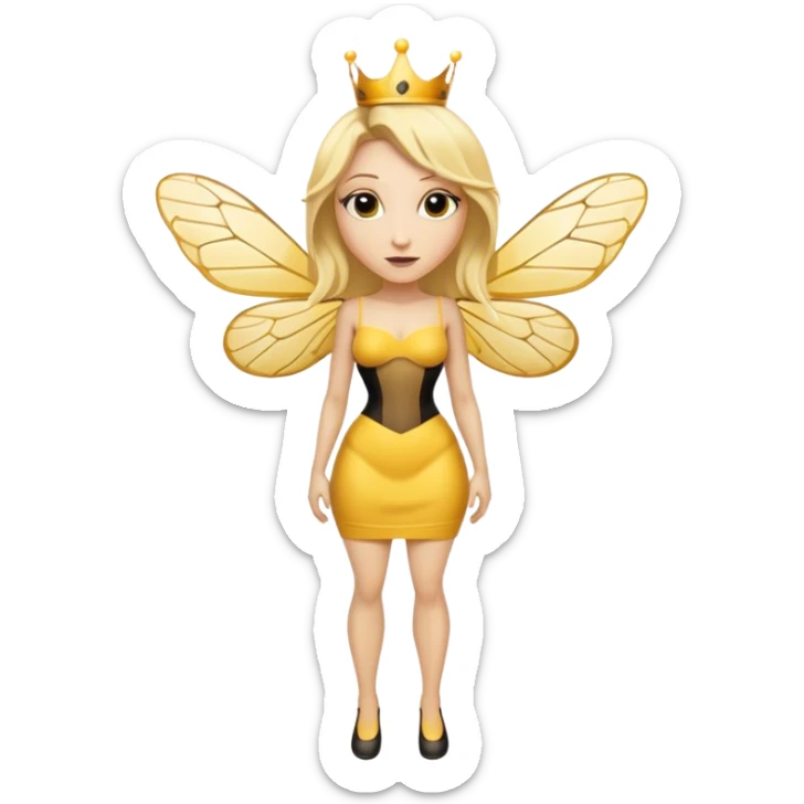 Full Body large  size Queen bee woman with  blonde hair and big nose sticker