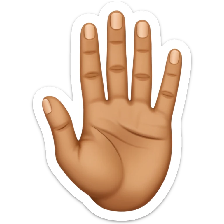 Really can't you follow instructions, I said Hand with 3 straight fingers and one bent towards the palm (the 3rd finger) should be 4 fingers and a thumb with the 3rd finger obviously cured intowards the palm sticker