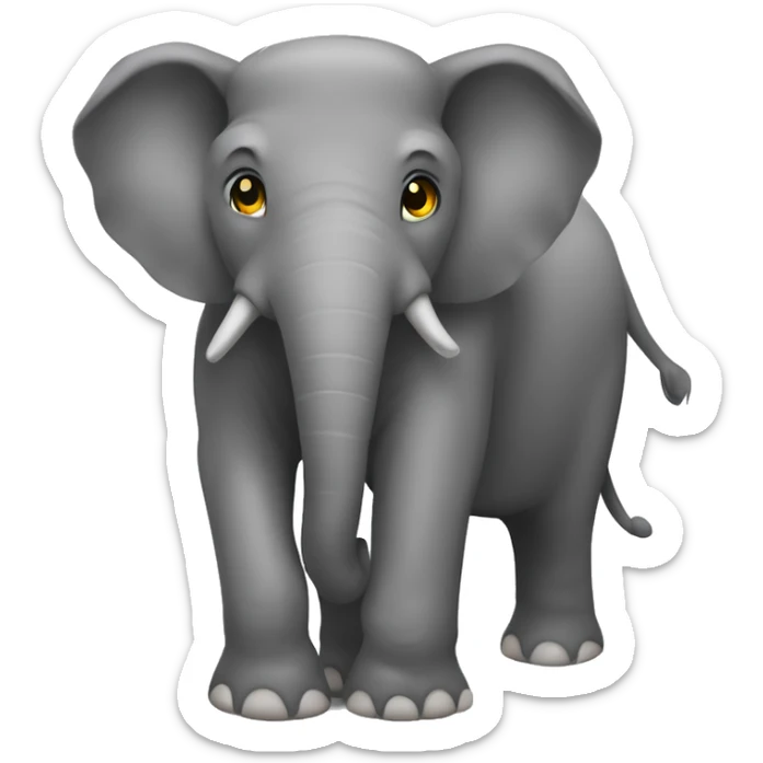 Genera el emoji de un elefante y otro emoji igual pero con una diferencia difícil de notar sticker