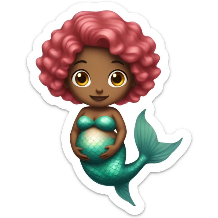 Pregnant mermaid  sticker