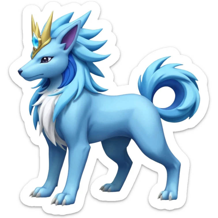 Masculine Suicune-Amaura-Manectric-Pokémon-Fakémon-Digimon-fusion sticker