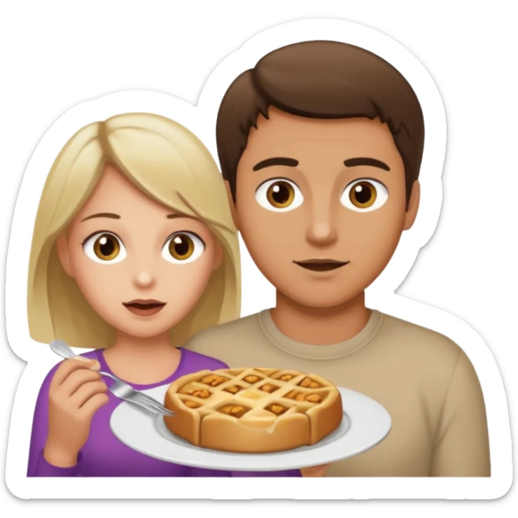 Light brown brunette man eating pussy of white blonde woman hazel eyes  sticker