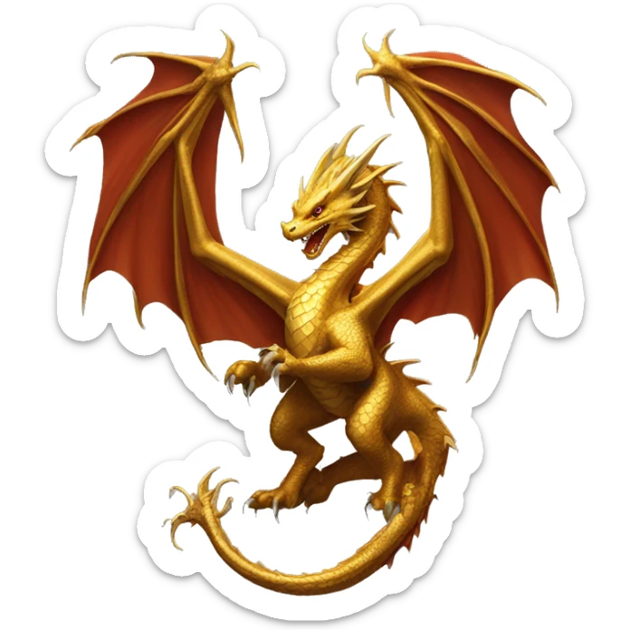 House of the dragon Syrax, gold dragon sticker