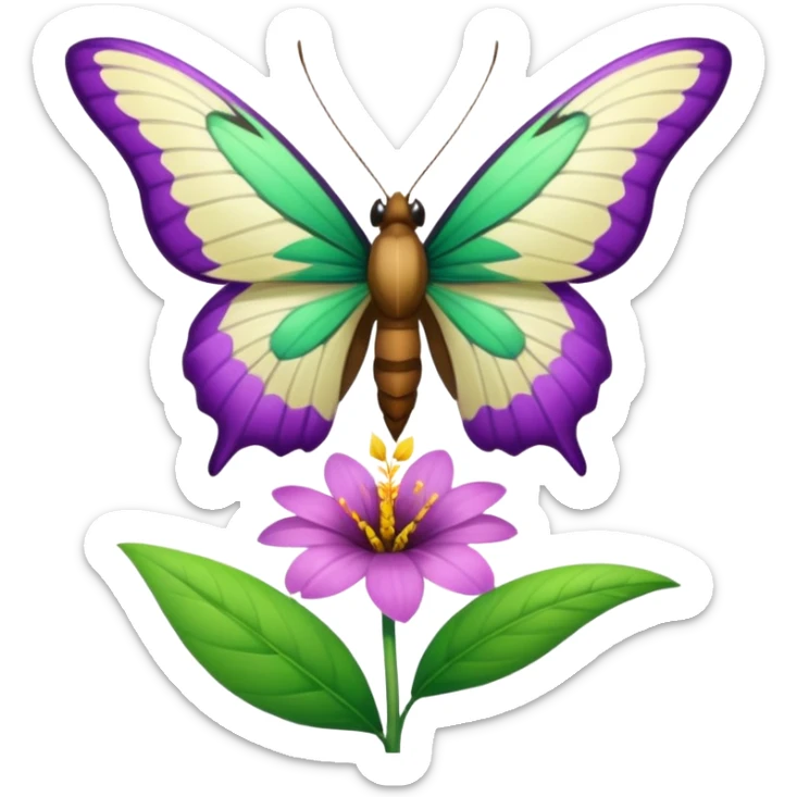 La la mañana se alegra entre flores y praderas ve avanzar mariposa bella y majestuosa entre colibrís sticker
