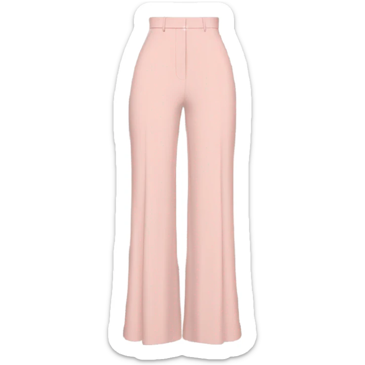 Realistic isolated pair of high waist long wide leg dressy casual pants in pink sticker