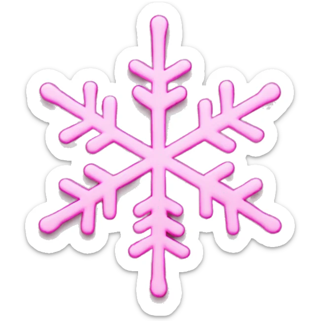 Pink snowflake sticker