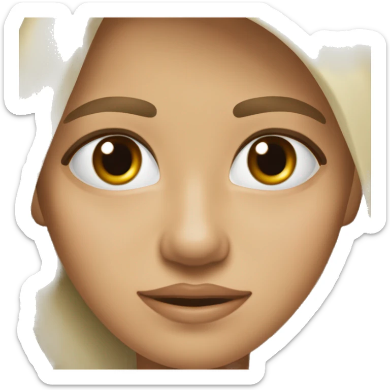 Pelirroja blanca nariz perfilada rostro perfilado ojos almendrados color marrón claro  sticker