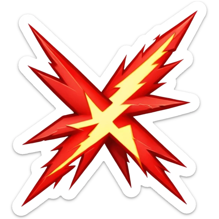 Rayos sentellas con furia rojo que exprese molesta con electricidad  sticker