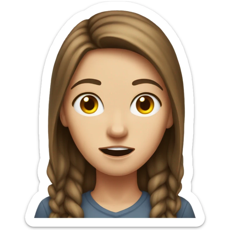 Brown haired white girl mad with steam coming out of her ears sticker