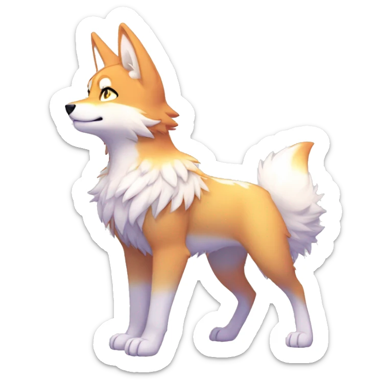 Colorful Shiny Fionbri-Falvie-sparkle-wolf-sona full body sticker