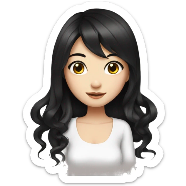 Beautiful girl,Black hair,long hair,Black eyes,Chinese sticker