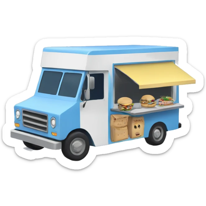 Rick and Morty’s Flying Food truck selling blueberries sandwiches  sticker