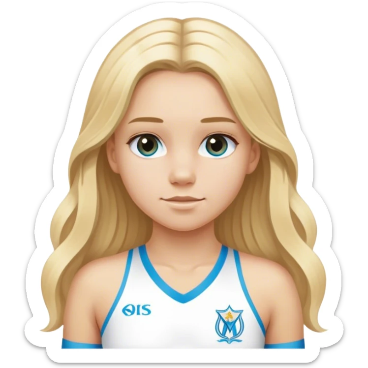Une fille blonde avec des cheveux longs qui est support Reese de l’olympique de Marseille ￼ sticker