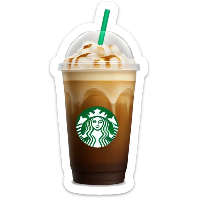 Starbuck ice coffee with ice cubes sticker