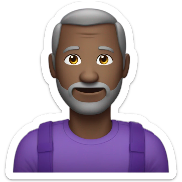 Un homme tout en violet qui tien une grosse pierre dans ses 2 mains sticker