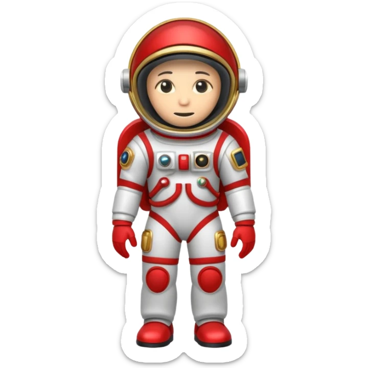 Money astronaut, red and black design, having a logo of "AIOT" sticker
