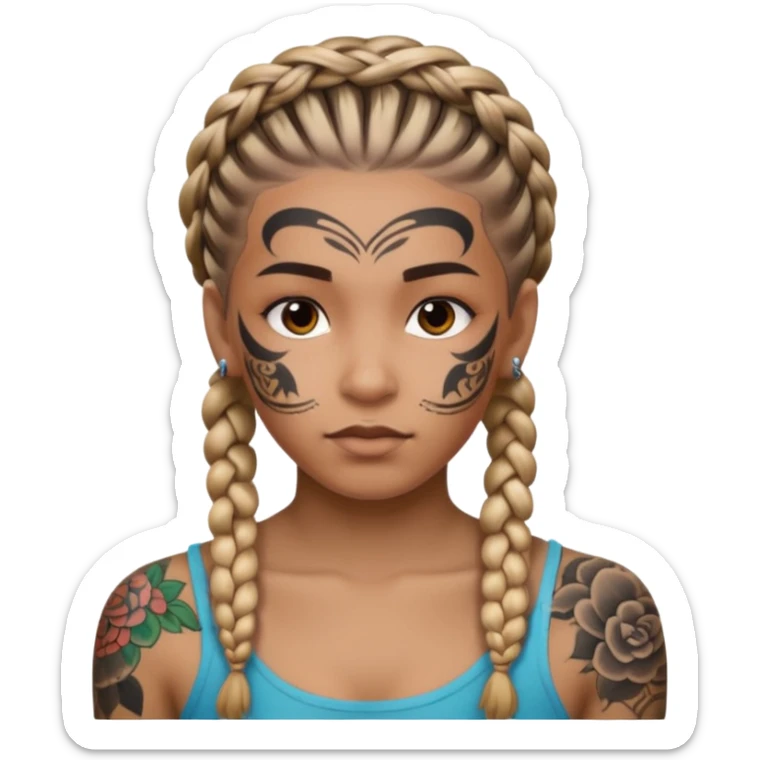 braided and tattoedbraided with lots lots lots of face tattooes sticker