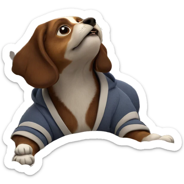 cozy animal on bed pillow sticker