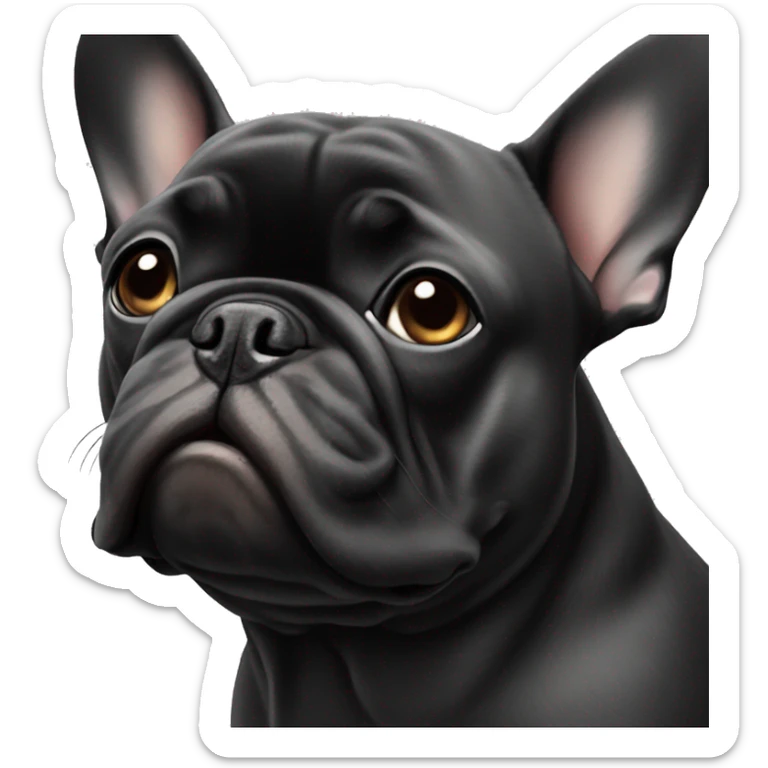 black French bulldog  sticker