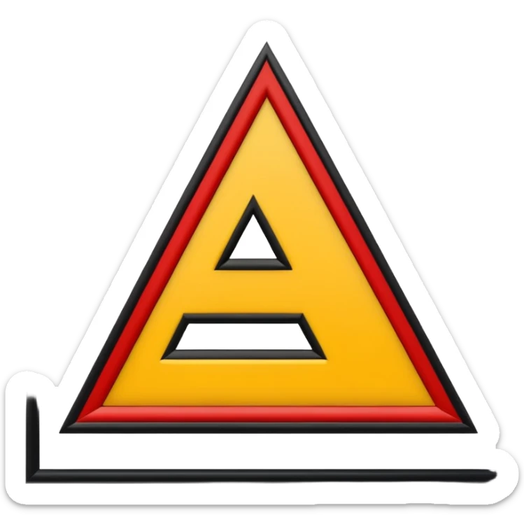 Mejorar la numero 4 las lineas del mismo tamaño color rojo amarillo y negro sticker