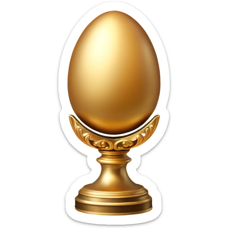 Royal elegant fancy golden egg on a gold pedestal sticker