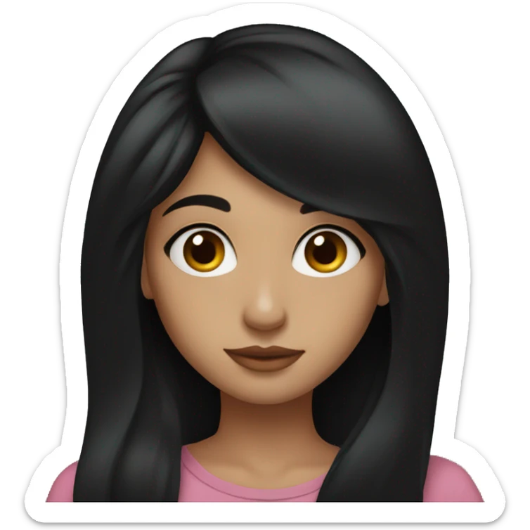 Beautiful girl,Black hair,long hair,Black eyes,indian sticker