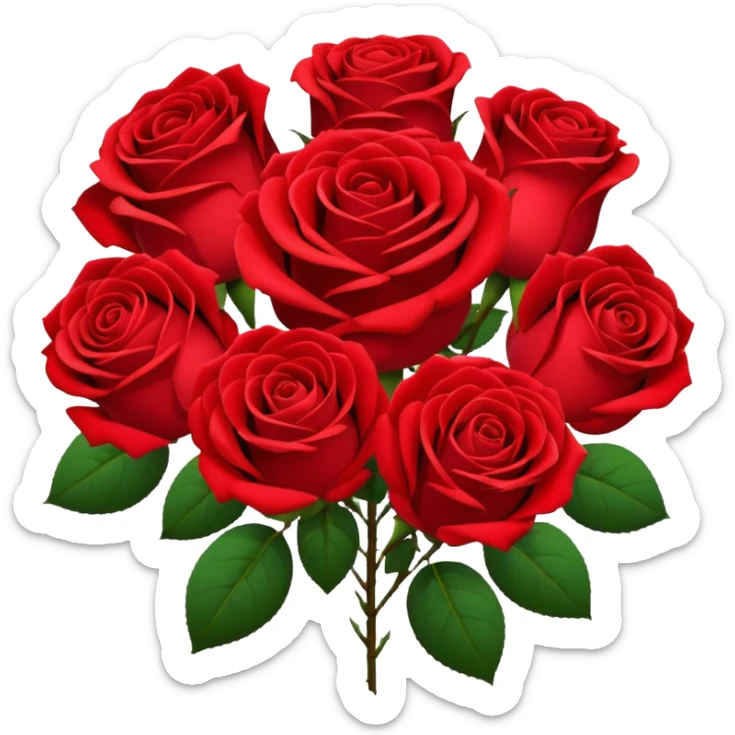 Generate an aesthetic red rose bouquet of a lot of roses sticker