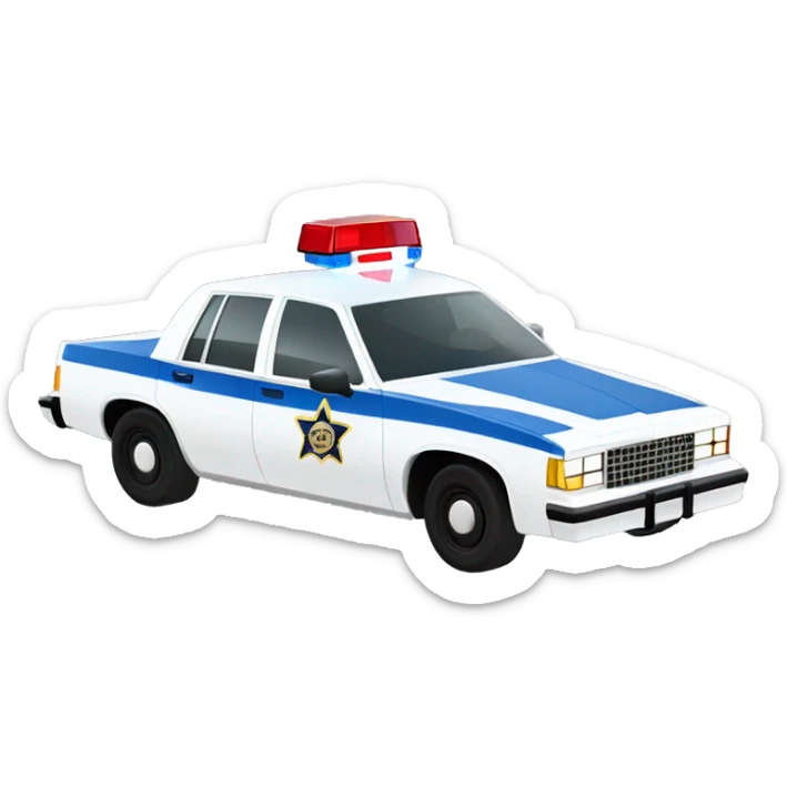 Chevrolet 1986 Blue and white Police Car  sticker