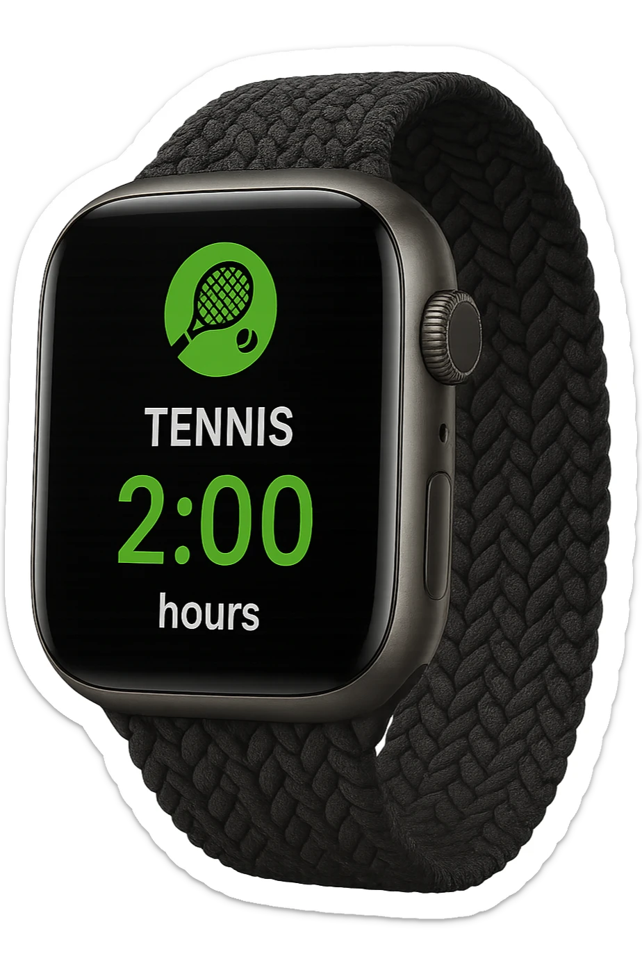 smartwatch con modalità attiva di tennis che segna 2 ore di tennis, REALISTICA 4K sticker